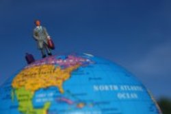 salesman on globe
