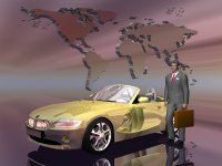 salesman on globe