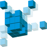 floating blue cubes